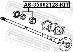 AS35802128KIT Febest Підшипник ступиці задньої