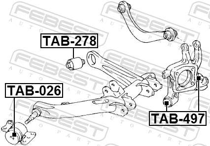 TAB497 Febest Сайлентблок задньої підвіски
