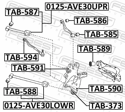 TAB589 Febest Сайлентблок задньої тяги