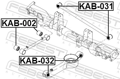 KAB031 Febest Сайлентблок тяги поперечної, задньої підвіски