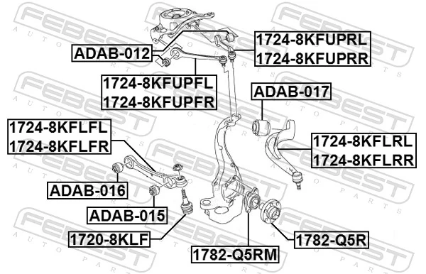 17248KFLRL Febest Поперечний важіль