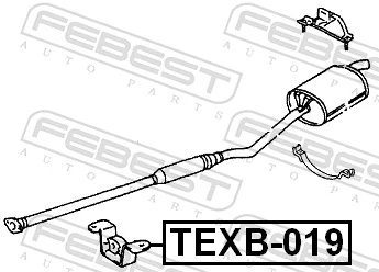 TEXB019 Febest Кронштейн кріплення глушника