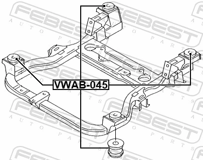 VWAB045 Febest Подушка передньої балки