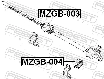 MZGB003 Febest Втулка кріплення кермової рейки, права