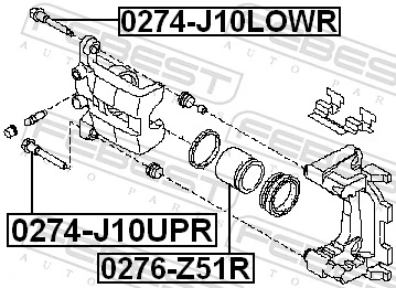 0276Z51R Febest Поршень супорта гальмівного, заднього