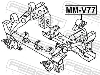 MMV77 Febest Сайлентблок (подушка) редуктора переднього моста, задній лівий