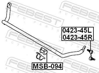 MSB094 Febest Втулка стабілізатора переднього