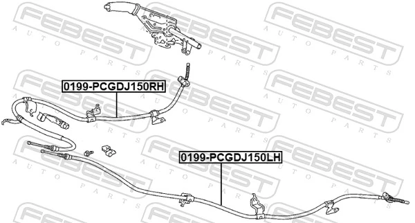 0199PCGDJ150LH Febest Трос ручника задній лівий