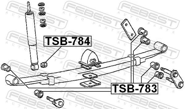 TSB784 Febest Сайлентблок амортизатора заднього