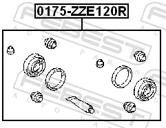 0175ZZE120R Febest Ремкомплект заднього гальмівного супорта