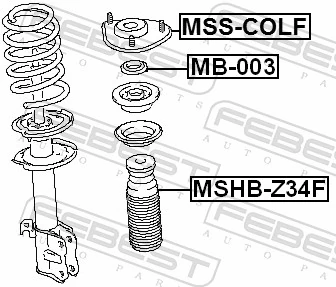 MB003 Febest Підшипник опори амортизатора