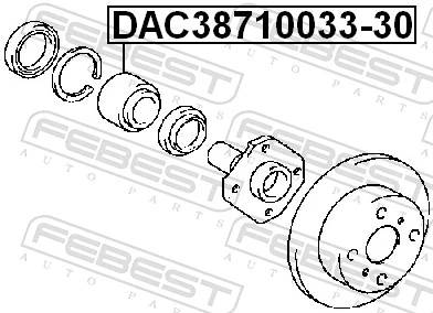 DAC3871003330 Febest Підшипник маточини передньої