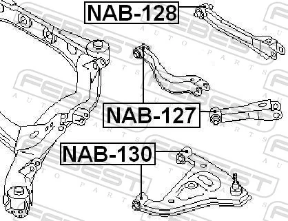 NAB127 Febest Сайлентблок задньої підвіски