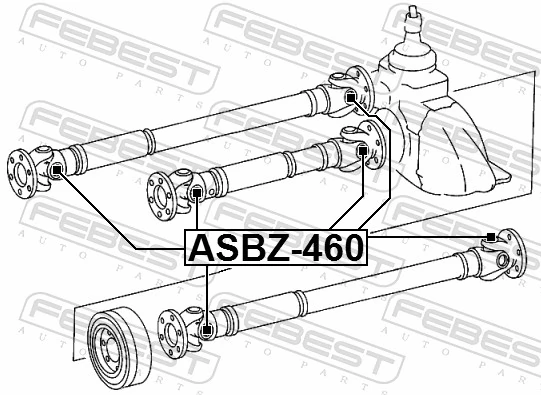 ASBZ460 Febest Хрестовина карданного валу
