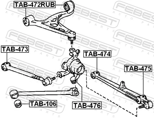 TAB472RUB Febest Сайлентблок верхнього важеля
