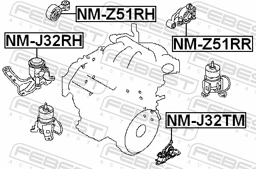 NMJ32TM Febest Ліва опора двигуна