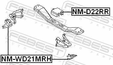 NMD22RR Febest Задня подушка двигуна