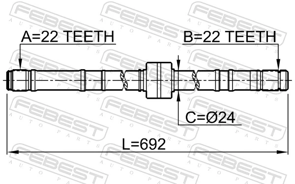 0212P10RH Febest Привід передній правий
