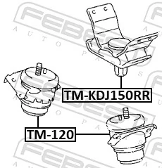 TM120 Febest Подушка (опора) двигуна, ліва/права