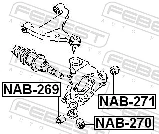 NAB271 Febest Сайлентблок задньої підвіски