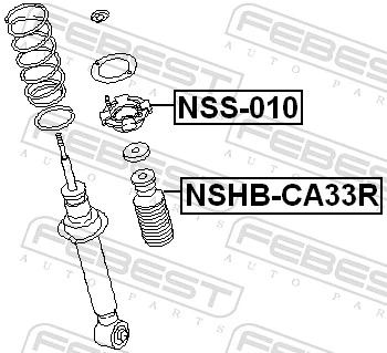 NSS010 Febest Опора амортизатора