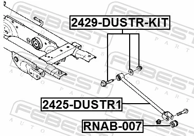 2429DUSTRKIT Febest Болт кріплення заднього розвального важеля, внутрішній
