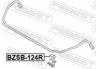 BZSB124R Febest Гумка заднього стабілізатора