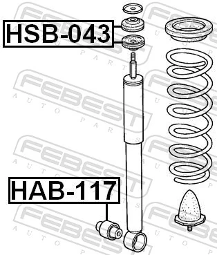 HSB043 Febest Втулка амортизатора заднього