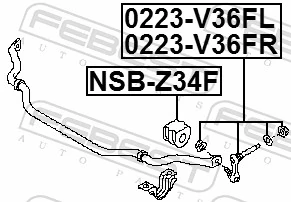 NSBZ34F Febest Втулка стабілізатора переднього