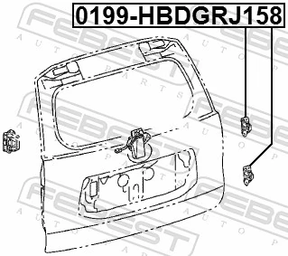 0199HBDGRJ158 Febest Петля задньої (двостулкової) двері, ліва нижня