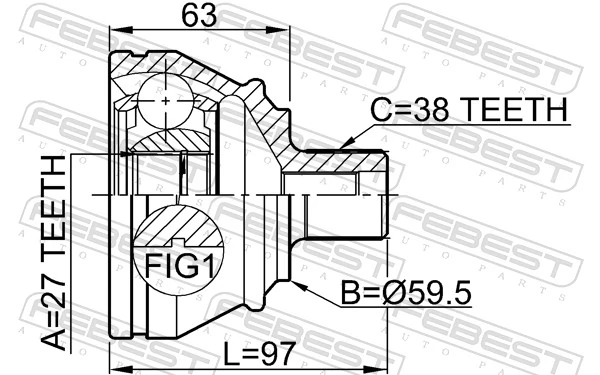 Купити ШРУС зовнішній передній Volkswagen Phaeton I 3D1, 3D2, 3D3, 3D4, 3D6, 3D7, 3D8, 3D9