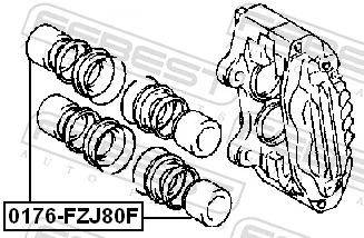 0176FZJ80F Febest Поршень гальмівного супорта переднього