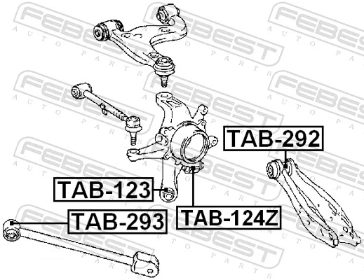 TAB124Z Febest Сайлентблок задньої підвіски