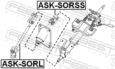 ASKSORSS Febest Рульовий кардан верхній