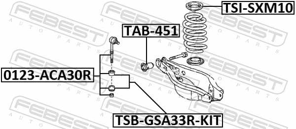 TSBGSA33RKIT Febest Втулка стійки заднього стабілізатора