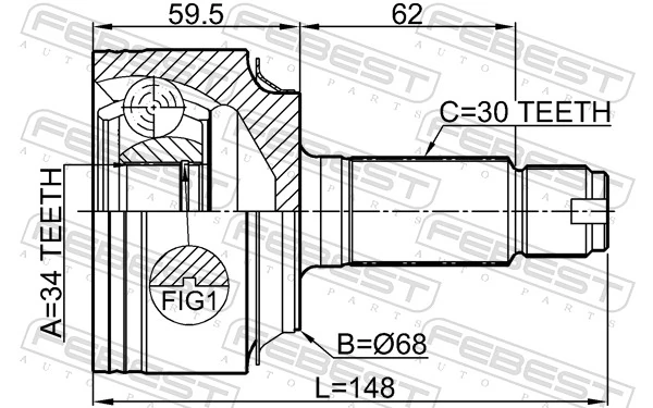 ШРУС зовнішній Posterparts BB6568