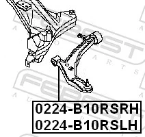 0224B10RSLH Febest Поперечний важіль