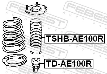 TDAE100R Febest Буфер заднього амортизатора