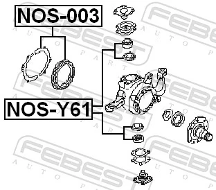 NOS003 Febest Сальник переднього поворотного кулака