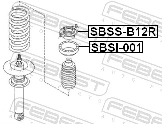 SBSSB12R Febest Опора амортизатора