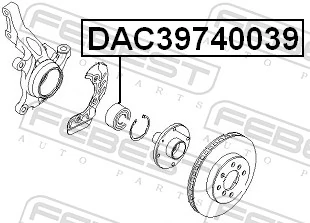 DAC39740039 Febest Підшипник маточини передньої