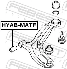 HYABMATF Febest Сайлентблок переднього нижнього важеля