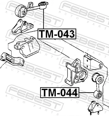 TM043 Febest Подушка (опора) двигуна, права верхня