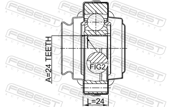 1911E87R Febest Шарнір кутових швидкостей внутрішній задній
