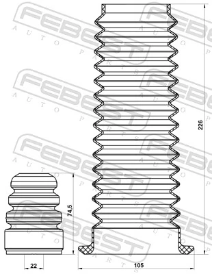 Буфер-відбійник амортизатора переднього + пильовик VKDP33407T SKF