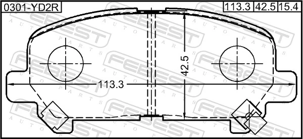 0301YD2R Febest Колодки гальмівні задні, дискові