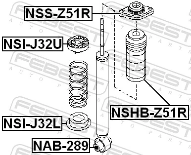 NSSZ51R Febest Опора амортизатора