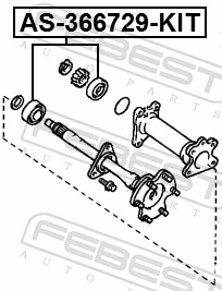 AS366729KIT Febest Підшипник півосі переднього моста