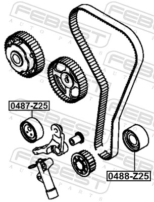 0487Z25 Febest Ролик натягувач