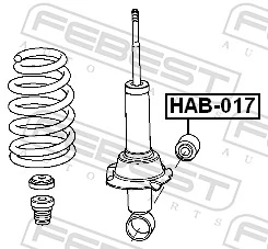 HAB017 Febest Сайлентблок амортизатора заднього